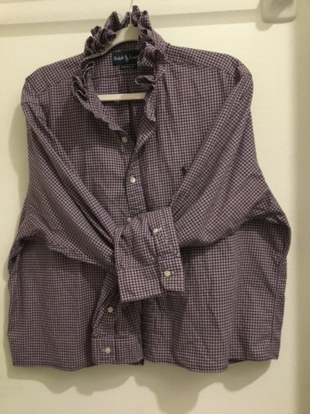 Vintage Ralph Lauren Ruffle neck button down - Picture 3 of 5